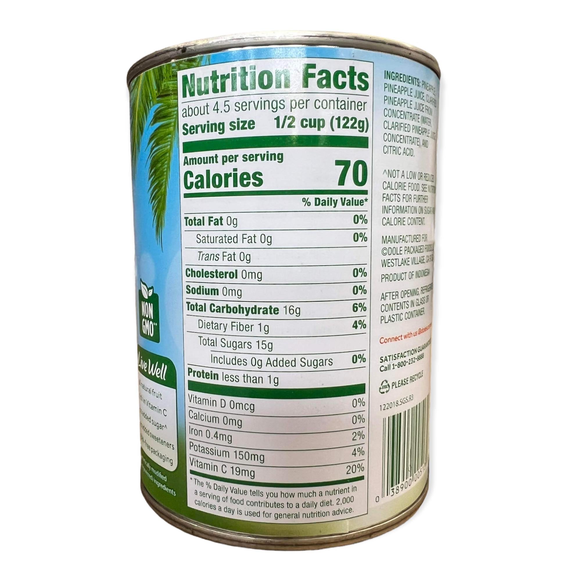 Dole 20oz Canned Pineapple Tidbits in Juice - Fresh and Tasty!