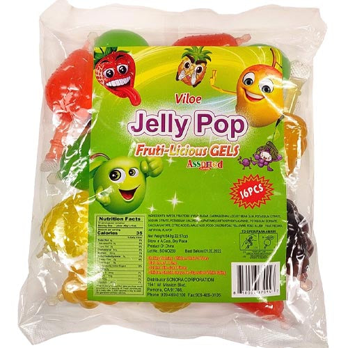 Viloe - Assorted Fruti - delicious Jelly Pop Gels, 13 Pieces, 640 G