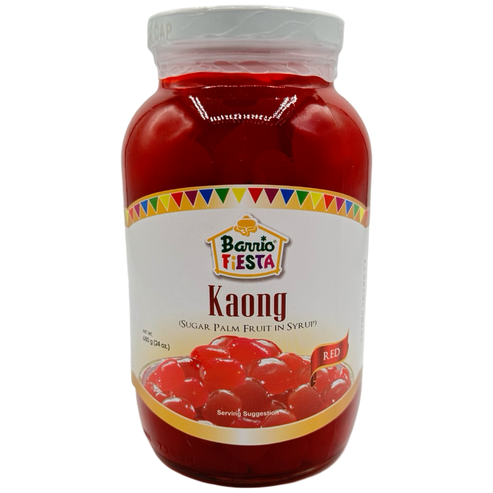 Barrio Fiesta Red Kaong Sugar Palm Fruit in Syrup - 24 OZ, Tropical Treat