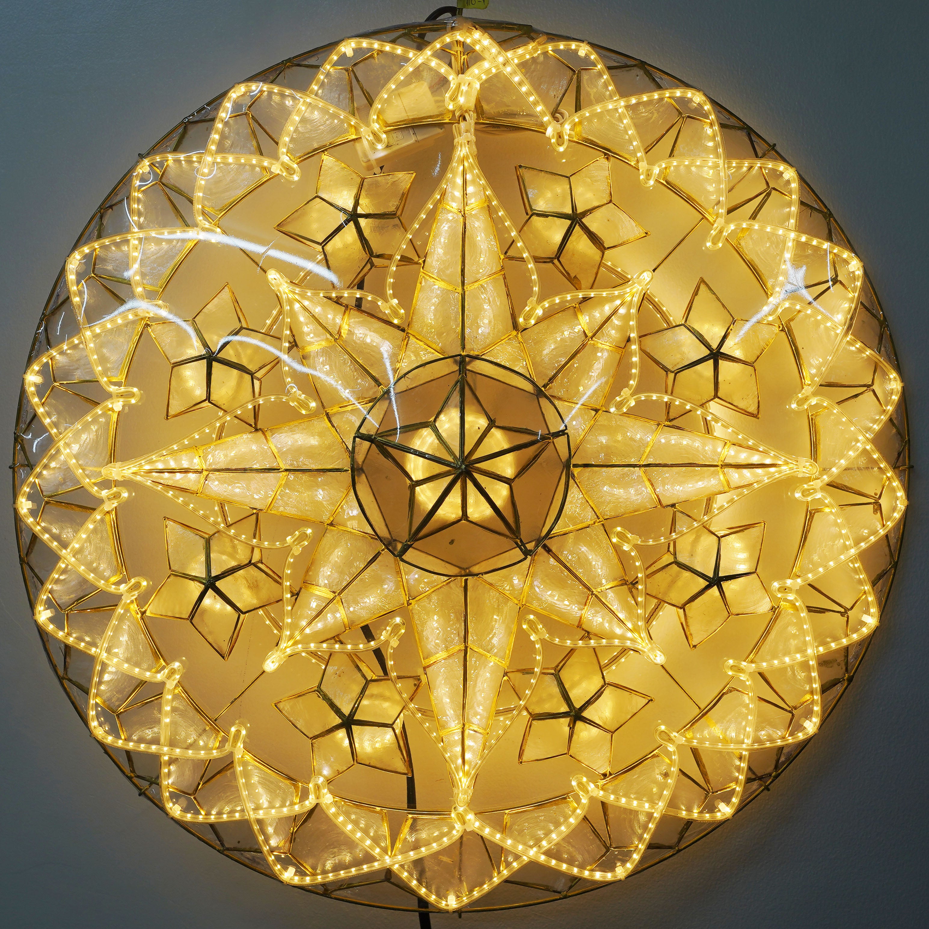Limited Offer! 24-Inch White LED Philippines Christmas Capiz Parol Lantern Star