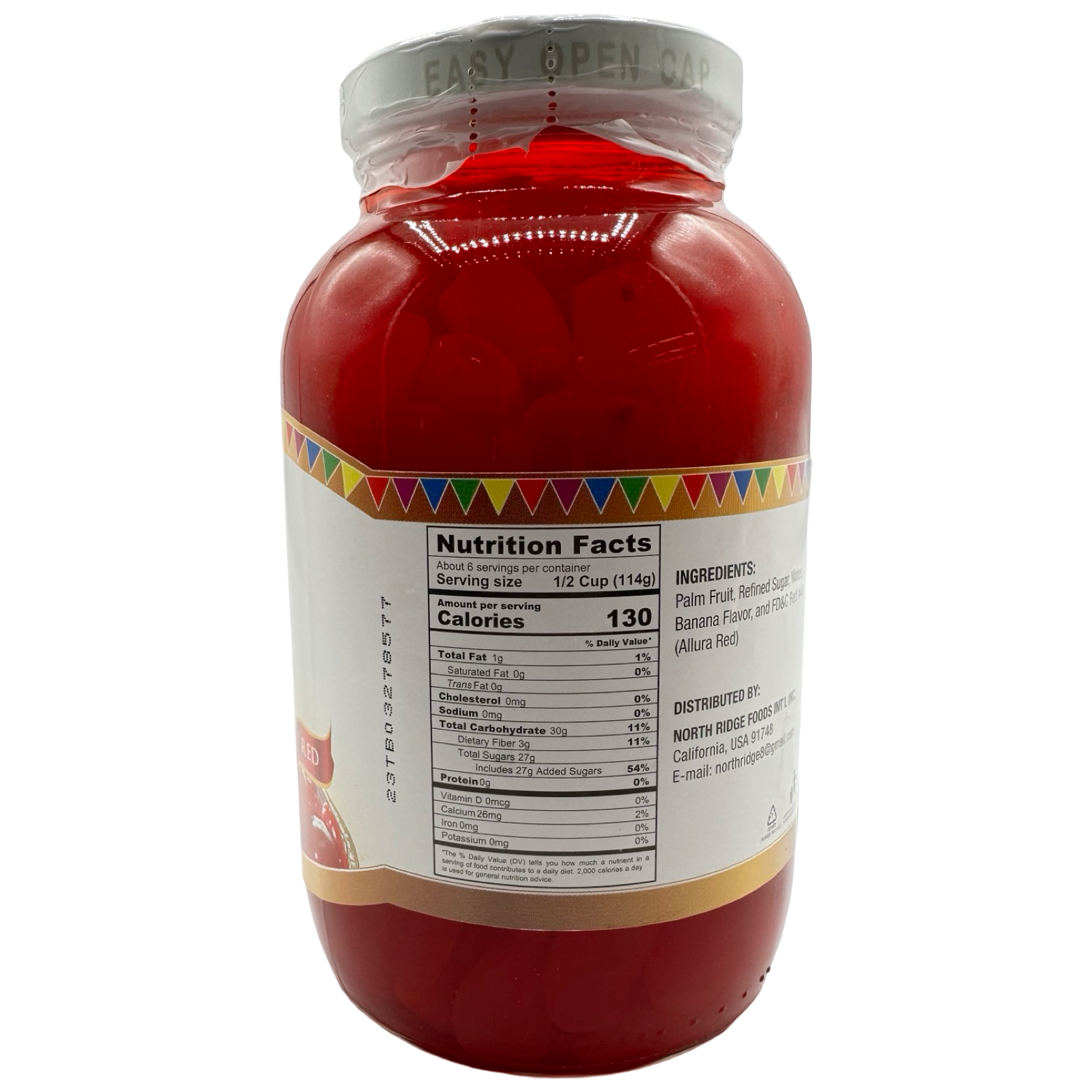 Barrio Fiesta Red Kaong Sugar Palm Fruit in Syrup - 24 OZ, Tropical Treat
