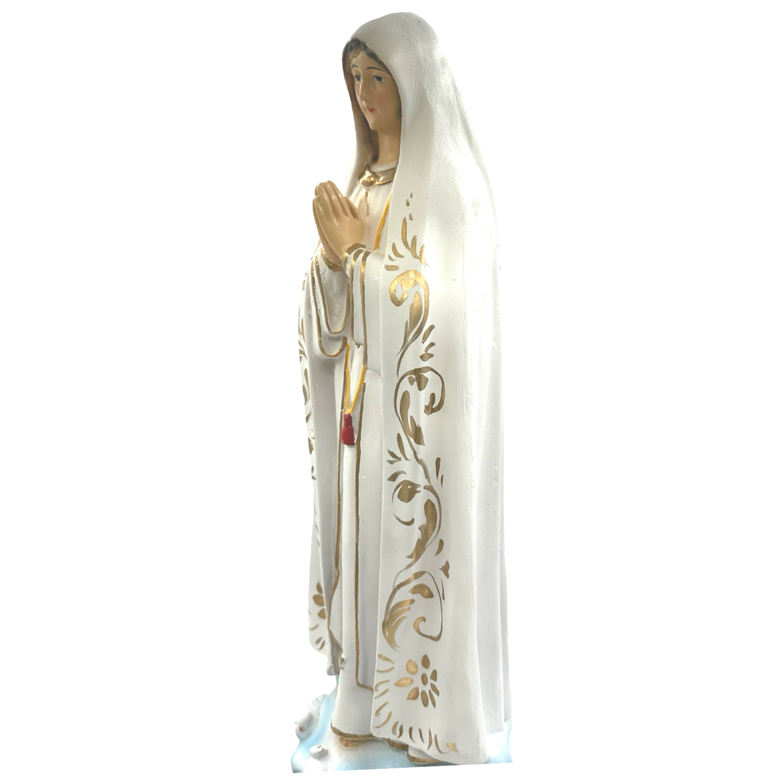 Tall Fatima Religious Statue Figurine B - 20.5 inches x 6.5 inches, Philippine Handmade Craft