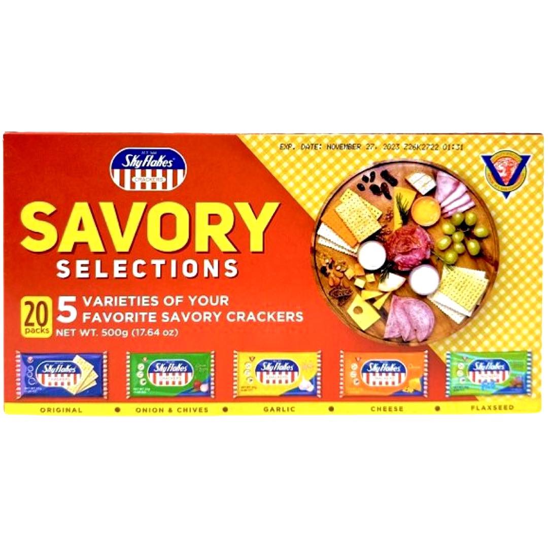 M.Y. San Skyflakes Savory Selection - 5 Tasty Varieties in 20-Pack (500g)