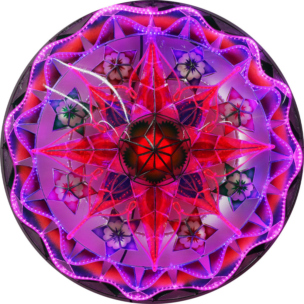 Hot Sale! Philippines Handmade Christmas Capiz Parol Lantern Star in Blue, Red, Purple - 24 Inches, 2 KG, 110 V