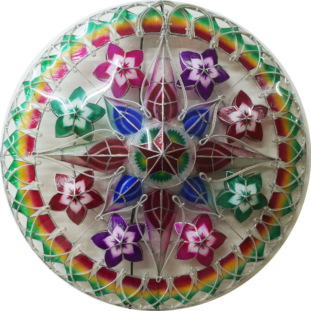 Hot Sale! Philippines Handmade Christmas Capiz Parol Star Lantern with Red/Green/White LED Show, 30 Inches, 4 KG, 110 V