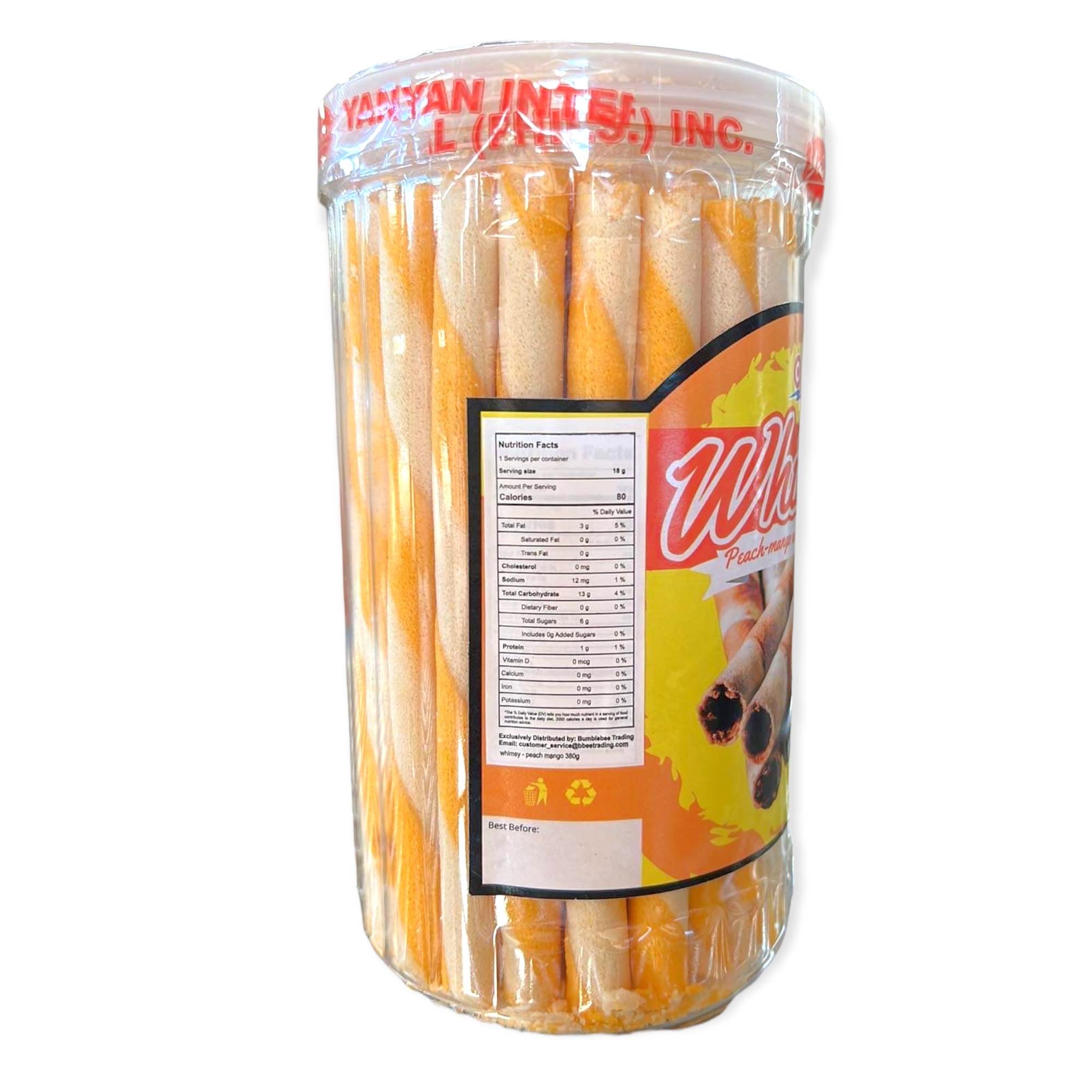 Delicious 380g Peach - Mango Flavored Wafer Sticks by OK