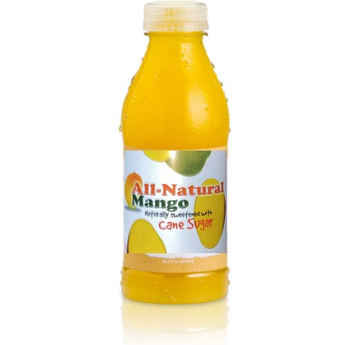 16 OZ All - Natural Mango Juice Sweetened Naturally with Cane Sugar