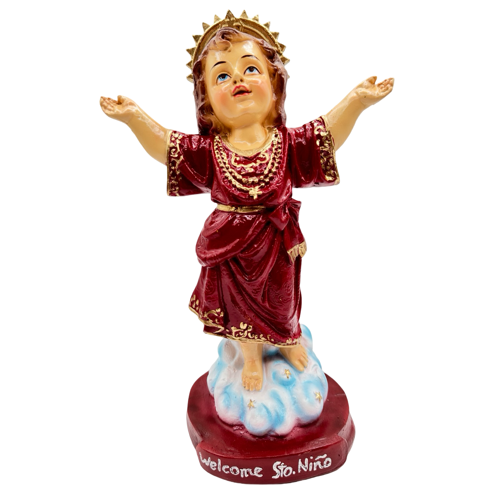 12x7.5 Inches Red Sto. Niño Religious Figurine - Exquisite Philippine Handicraft