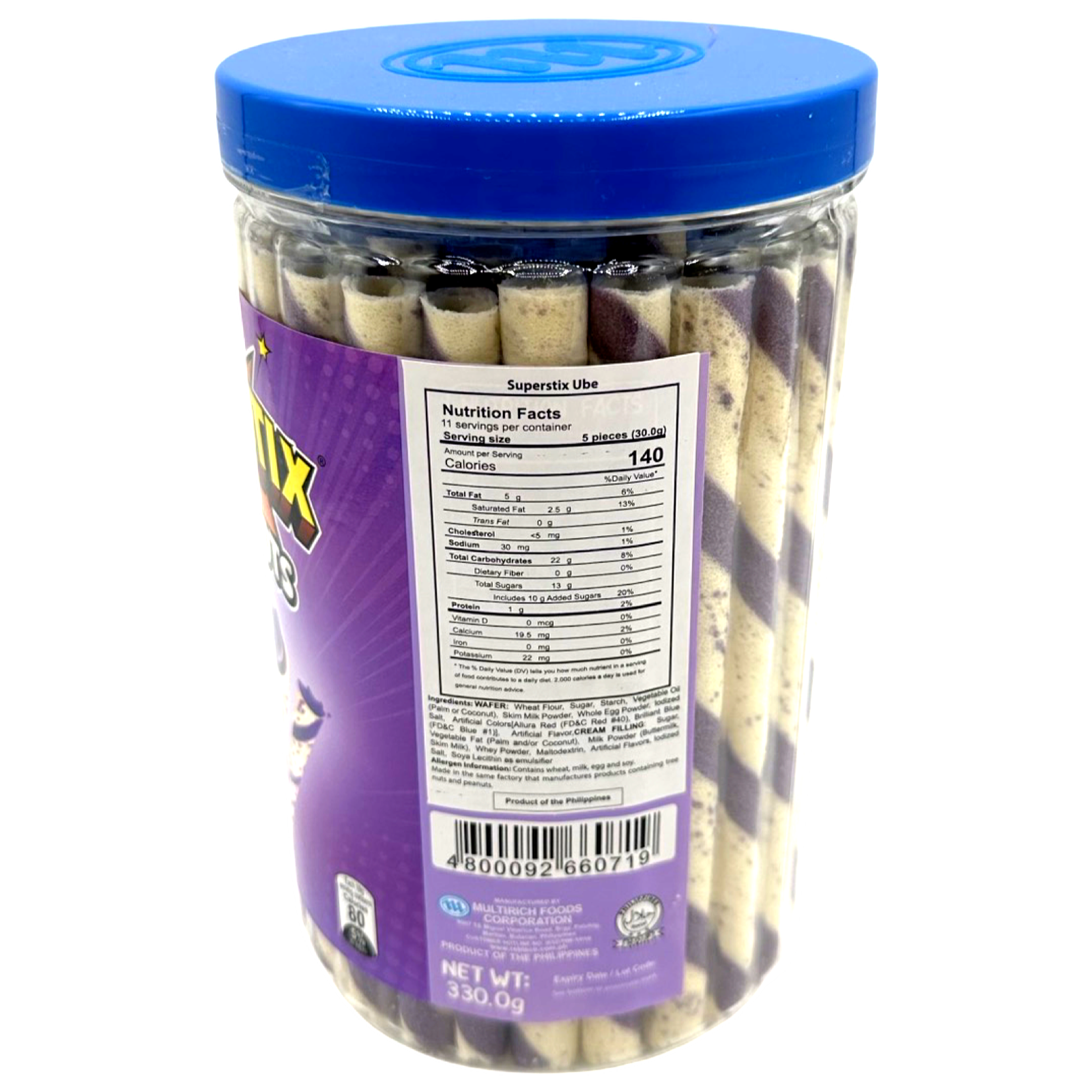Delicious UBE Flavored Wafer Sticks - Superstix, 336 G Pack