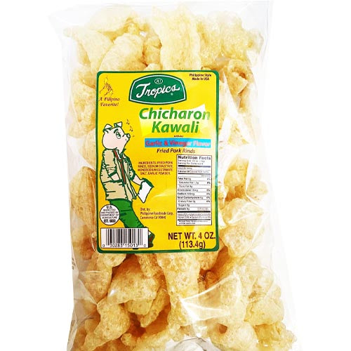 Tropics 4 OZ Garlic and Vinegar Flavored Fried Pork Rinds - Ideal Filipino Snack