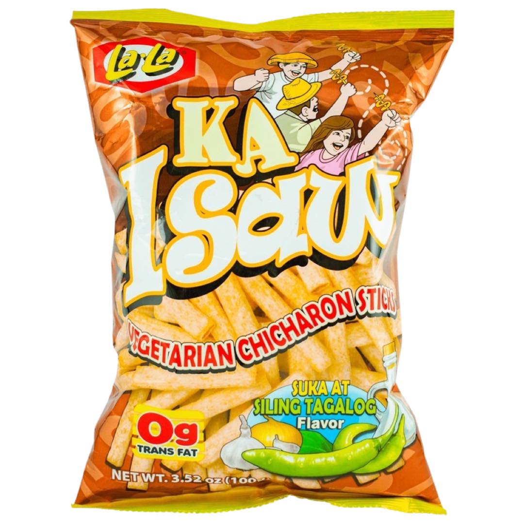 Limited Time Offer! Vegetarian Chicharon Sticks - Lala - Ka Isaw in Suka at Siling Tagalog Flavor, 3.52 OZ