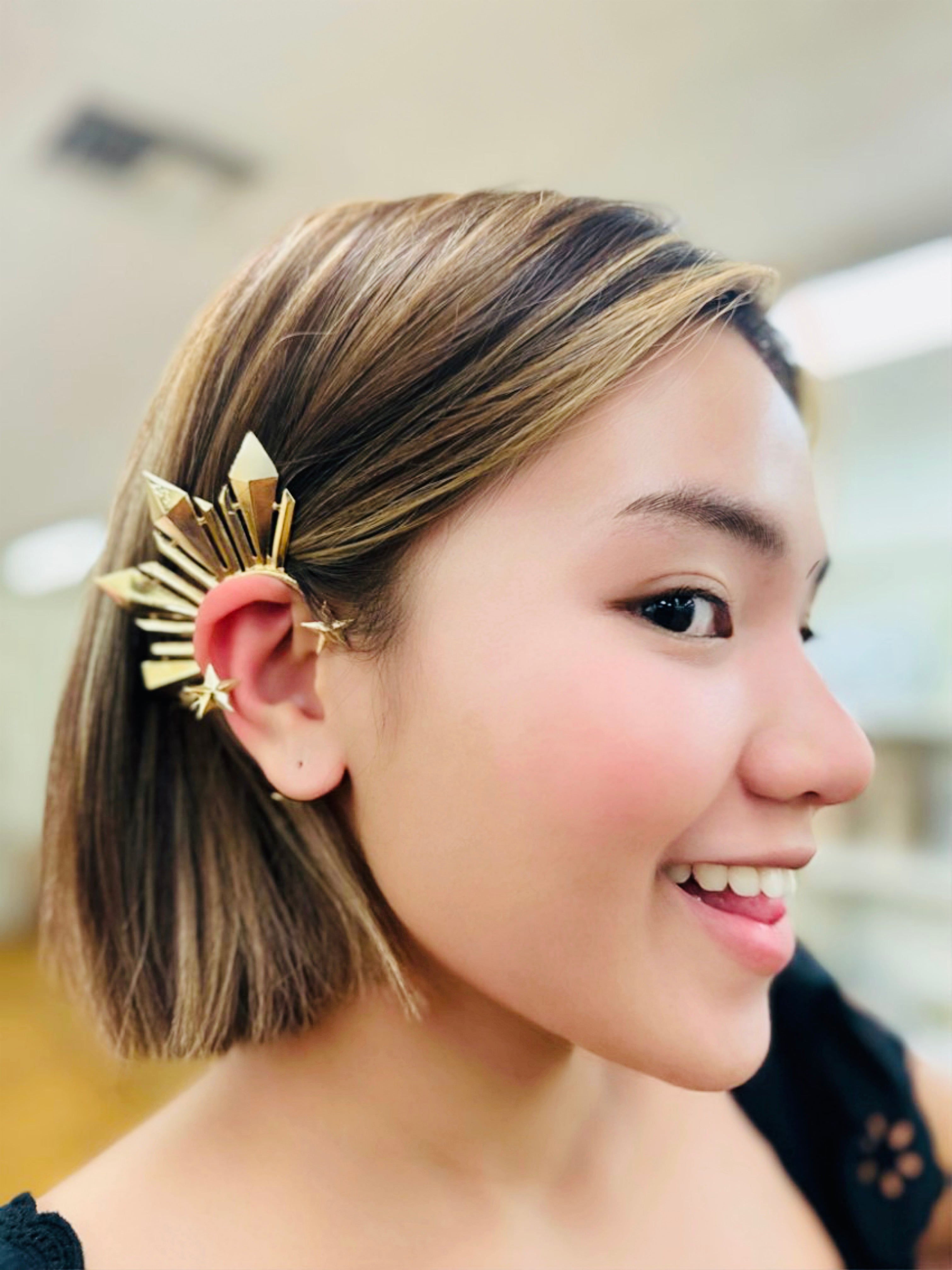 Hot! 50G Gold-plated Philippine Sun Star Ear Cuff Jewelry