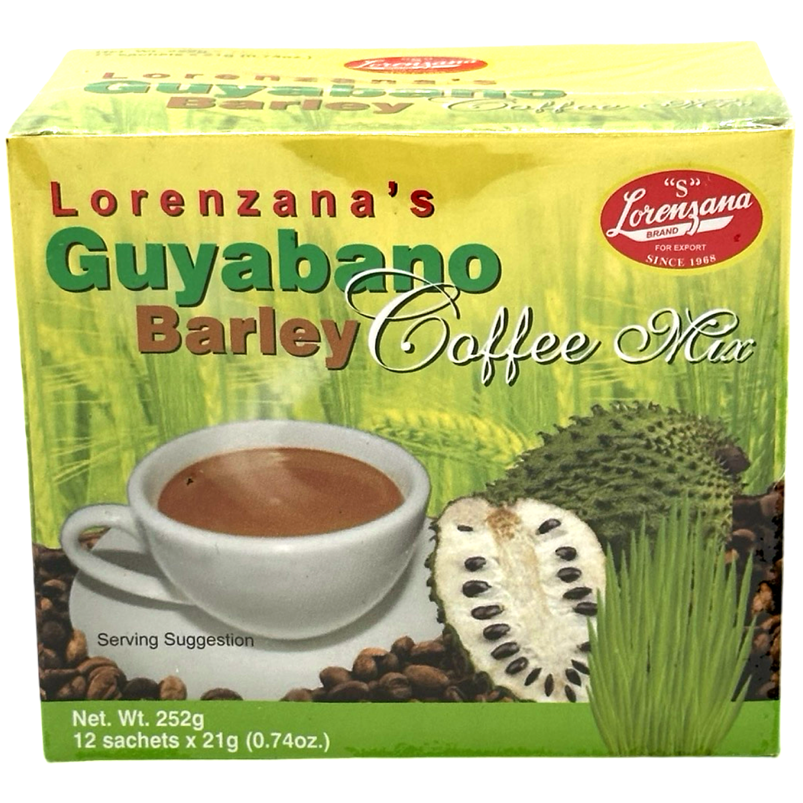 Special Offer! Lorenzana Guyabano Barley Coffee Mix - 12 Sachets (Total 252 G)