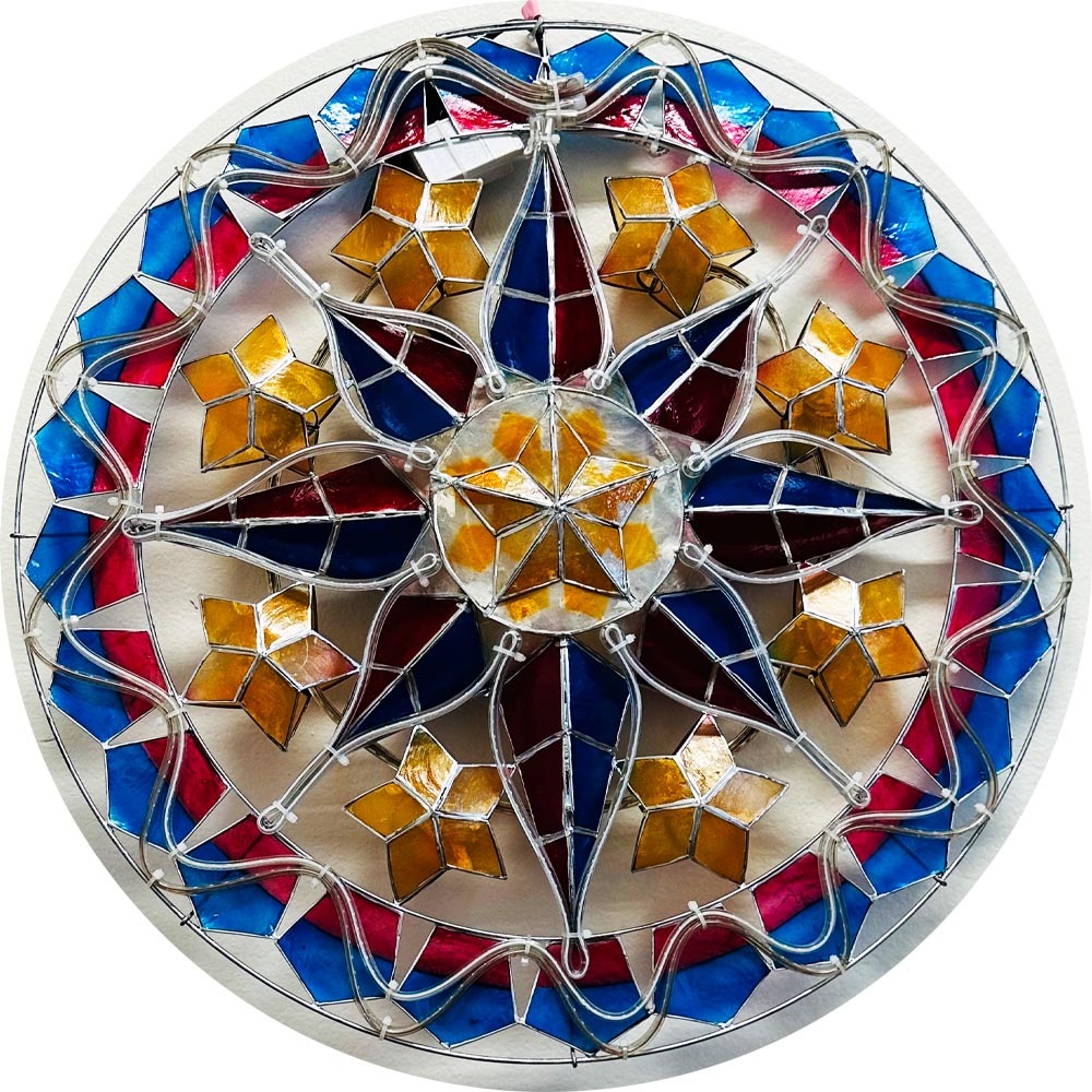 Hot Sale! Philippines Handmade Christmas Capiz Parol Star Lantern with Multi - Color LED Show, 24 Inches, 2 KG, 110 V