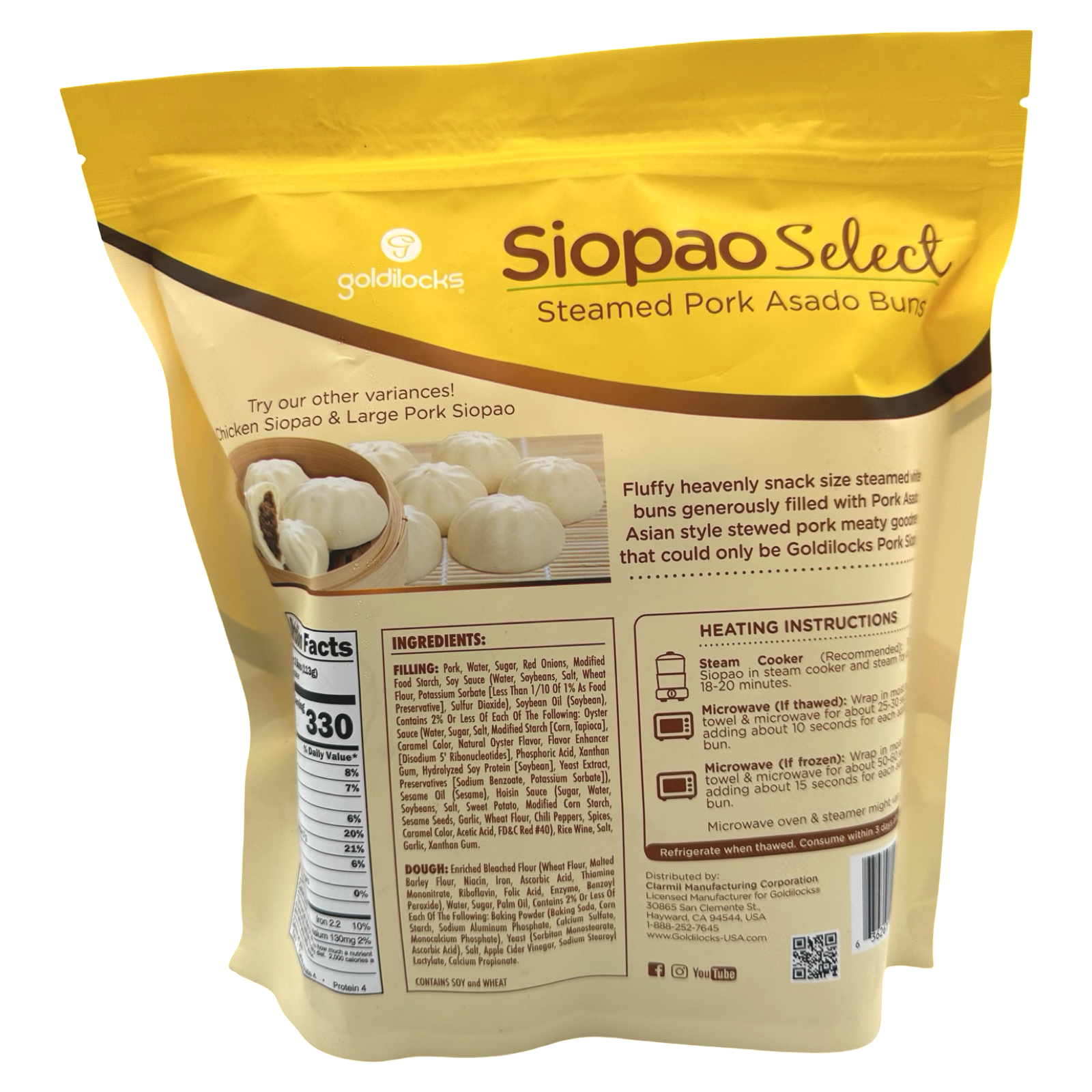 Goldilocks Delicious Steamed Pork Asado Buns - Pack of 10