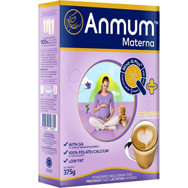 Anmum Materna Mocha Latte Flavored Powdered Milk Drink for Expectant and Nursing Moms - 375 G