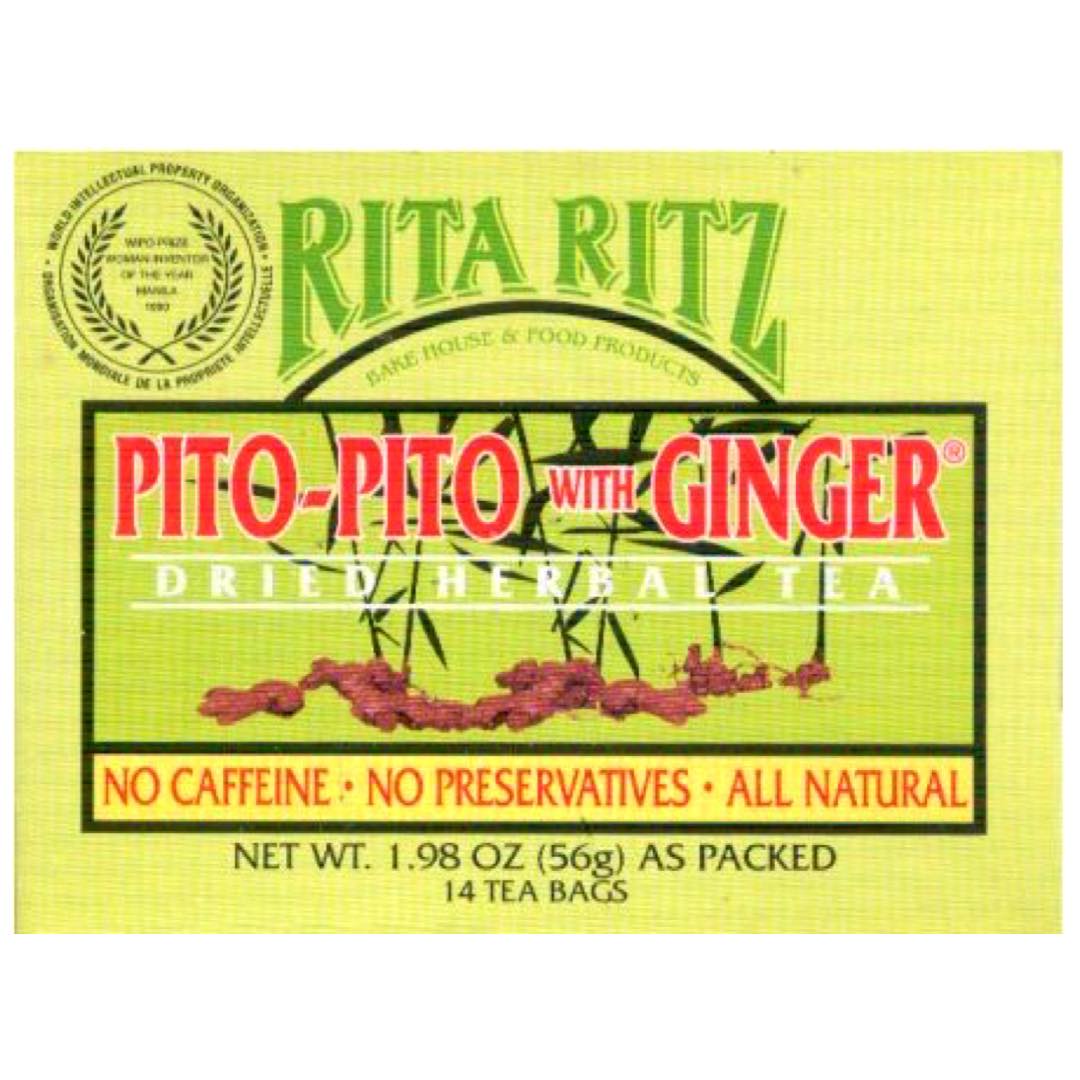 Rita Ritz Ginger - Dried Pito Pito Herbal Tea, 14 Tea Bags (56 G)