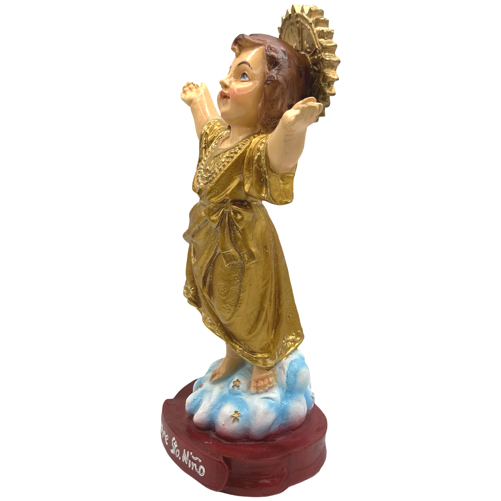 Exclusive GOLD 12 x 7.5 inches Sto. Niño Religious Statue Figurine - Top Philippine Handicrafts