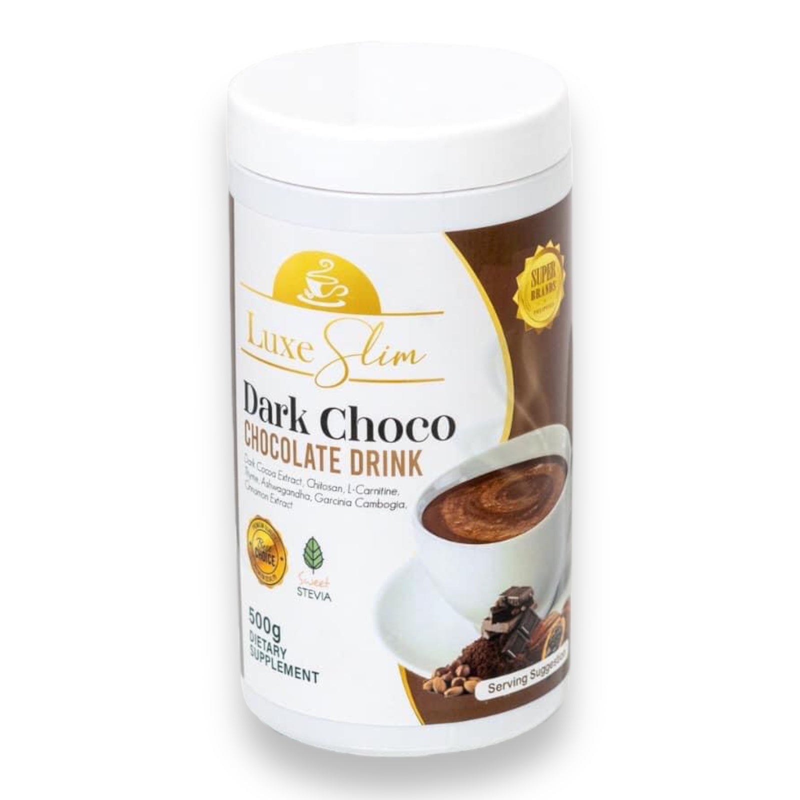 Luxe Slim Dark Chocolate Drink - 500g Premium Canister