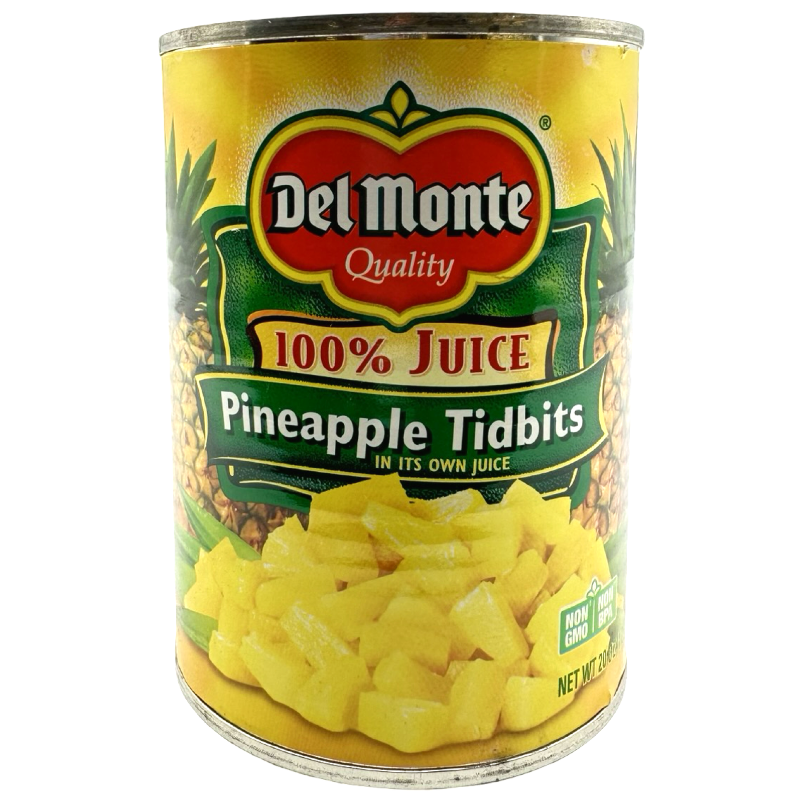 Del Monte Pineapple Tidbits in Pure Pineapple Juice - 20 OZ - Ideal for Healthy Snacking