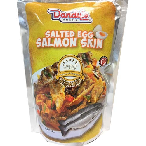 Dandy's Premium Salted Egg Salmon Skin Snack - 113 G - Irresistible Taste