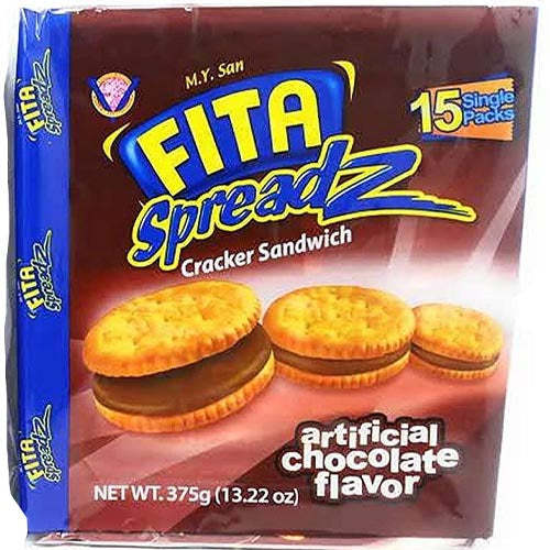 M.Y. San Fita Chocolate Flavor Cracker Sandwich - 15 Pack (375 G) - Great Snack Deal