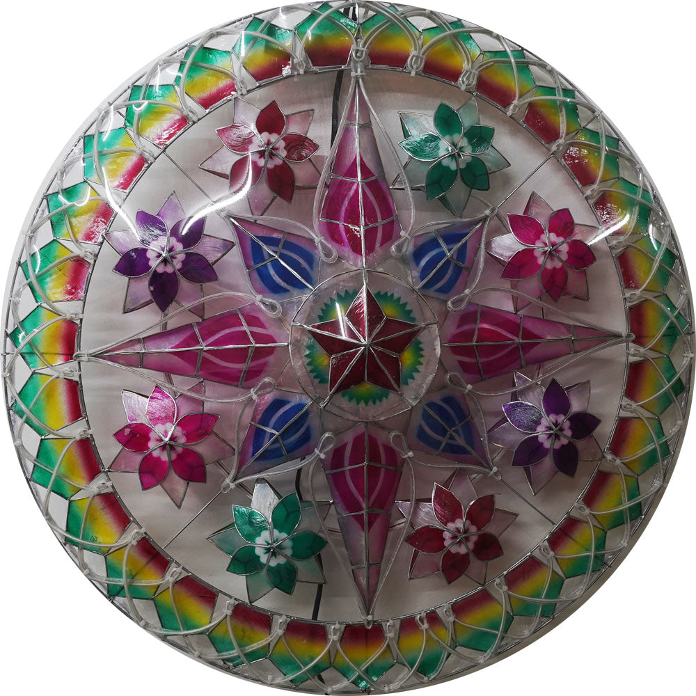 Hot Sale! Philippines Handmade Christmas Capiz Parol Lantern Star with RGBW LED Show, 30 Inches, 4 KG, 110V