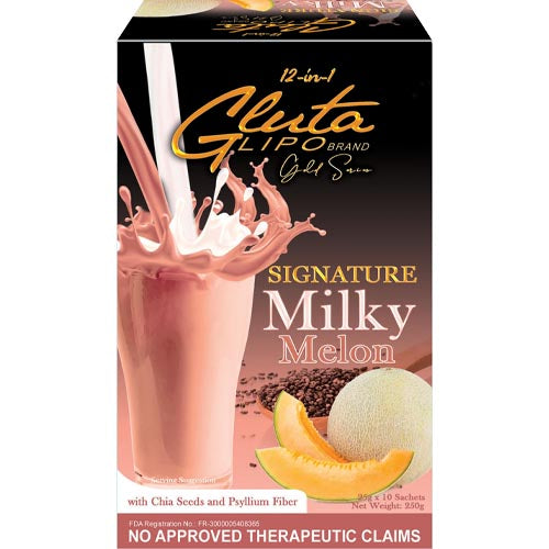 Special Offer! Gluta Lipo 12-in-1 Signature Milky Melon Detox Drink - 10 Sachets (250 G)