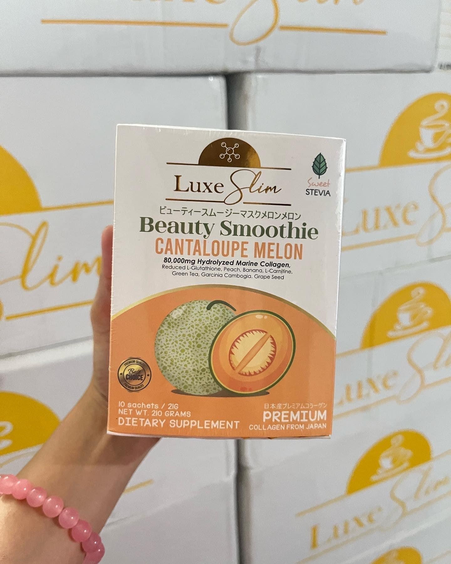 Premium Japanese Collagen Cantaloupe Melon Beauty Smoothie - 10 Pouches of 21g Each