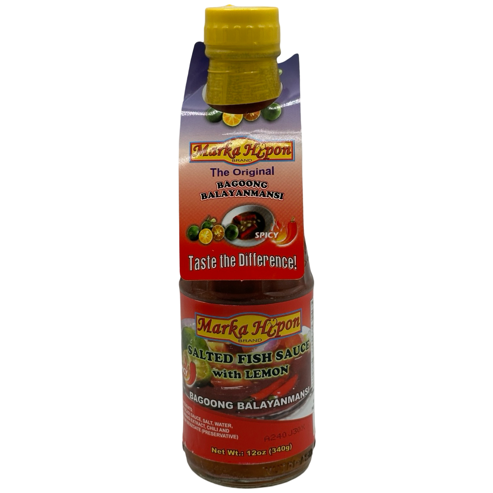 Marka Hipon - 12 OZ Spicy Salted Fish Sauce with Zesty Lemon Flavor from Balayanmansi