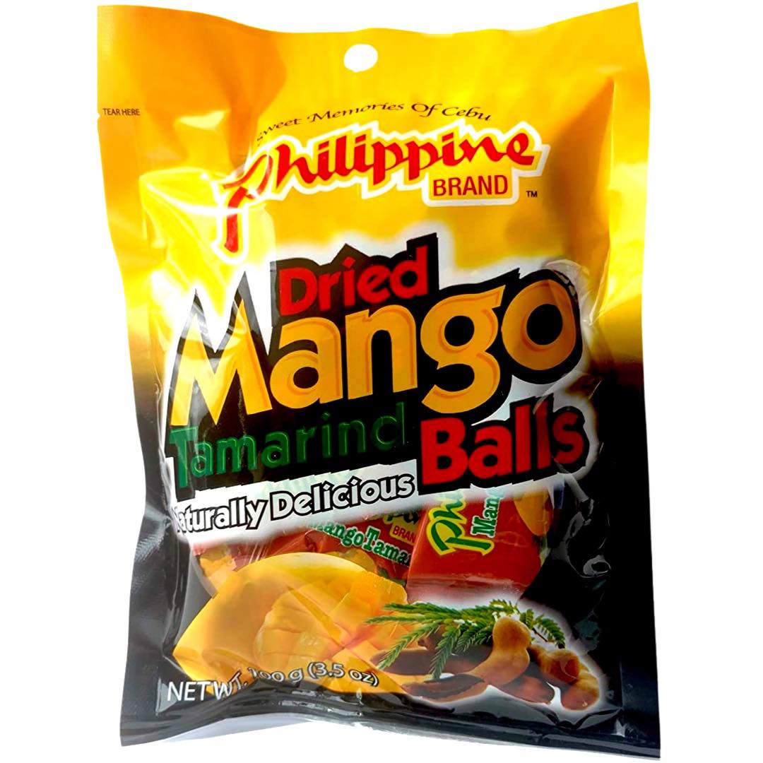 Philippine Brand - Tasty Dried Mango Tamarind Balls - 3.5 OZ