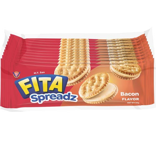 M.Y. San Fita Spreadz Bacon Flavor Cracker Sandwiches - 15 Pack (375 G)