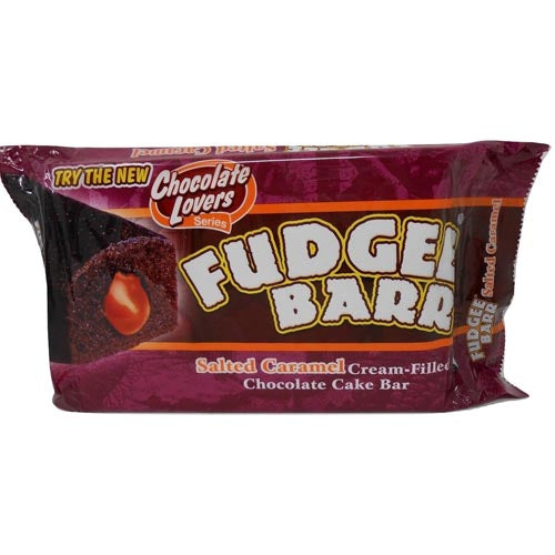 Rebisco Fudgee Barr: 10-Pack Salted Caramel Filled Creamy Chocolate Snack Bars - 42g