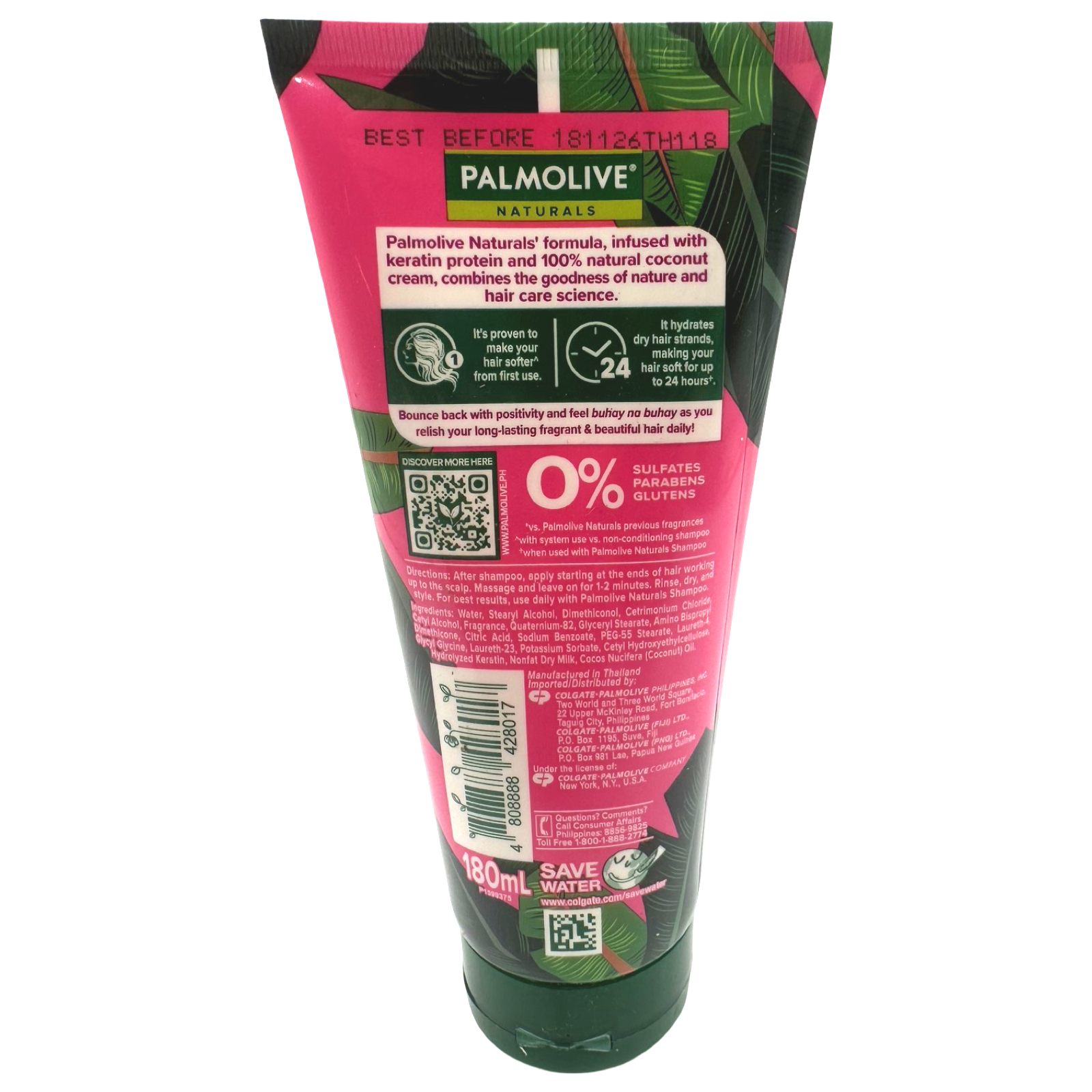 Palmolive Naturals Coco Cream and Milk Protein Intensive Moisture Pure Conditioner - 180 ML - Get Your Hair Hydrated Now!