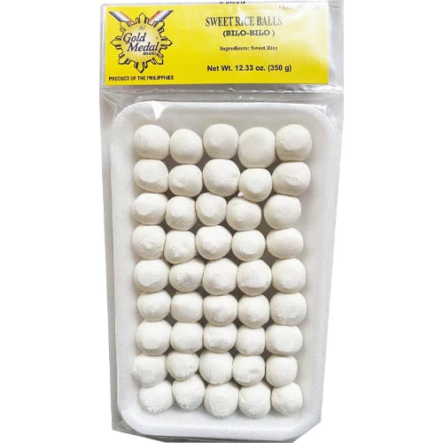 Gold Medal Plain Sweet Rice Balls (Bilo Bilo) - 350 G - Ideal for Ginataang Halo - Halo