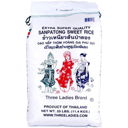 Three Ladies Brand - High - Grade Sweet Glutinous Rice in 25 lbs Bag
