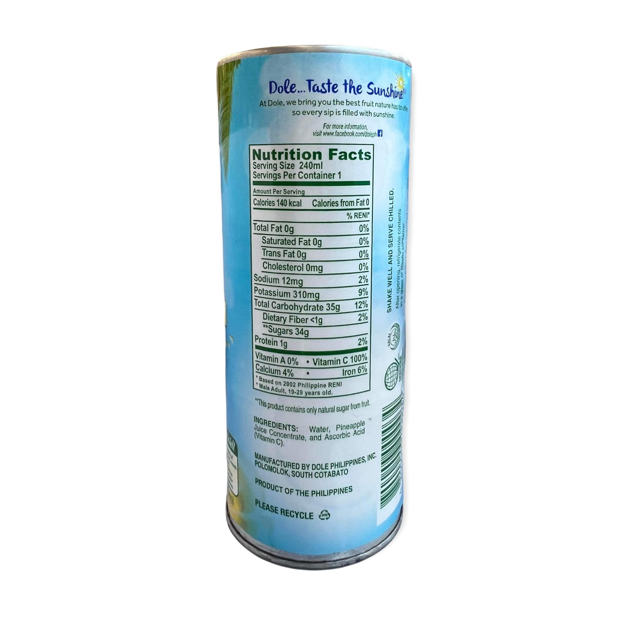 Get 240ml Canned Dole Pineapple Orange Juice Drink at Great Value