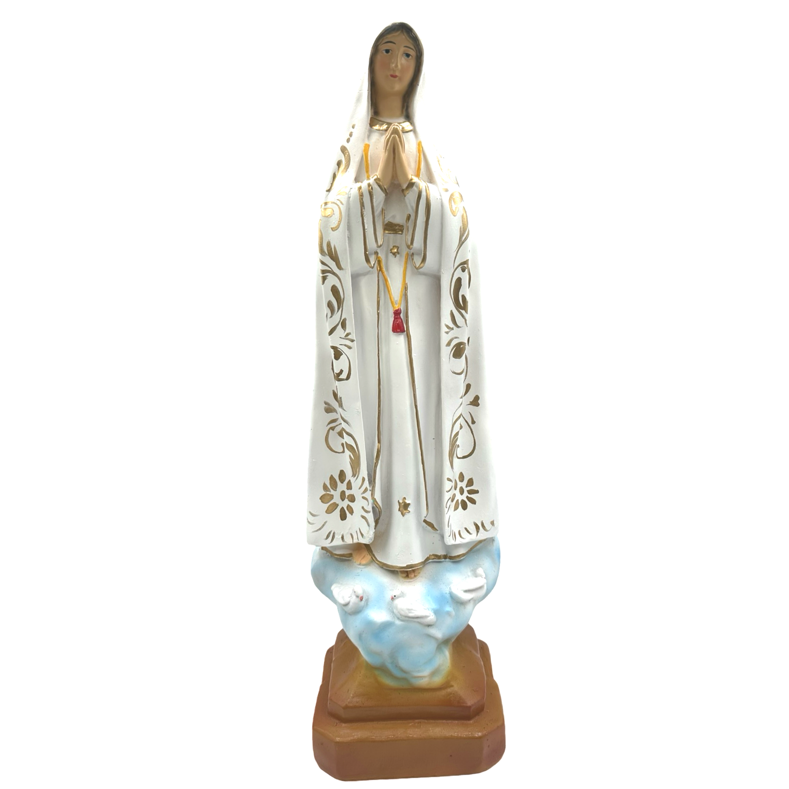 Tall Fatima Religious Statue Figurine B - 20.5 inches x 6.5 inches, Philippine Handmade Craft