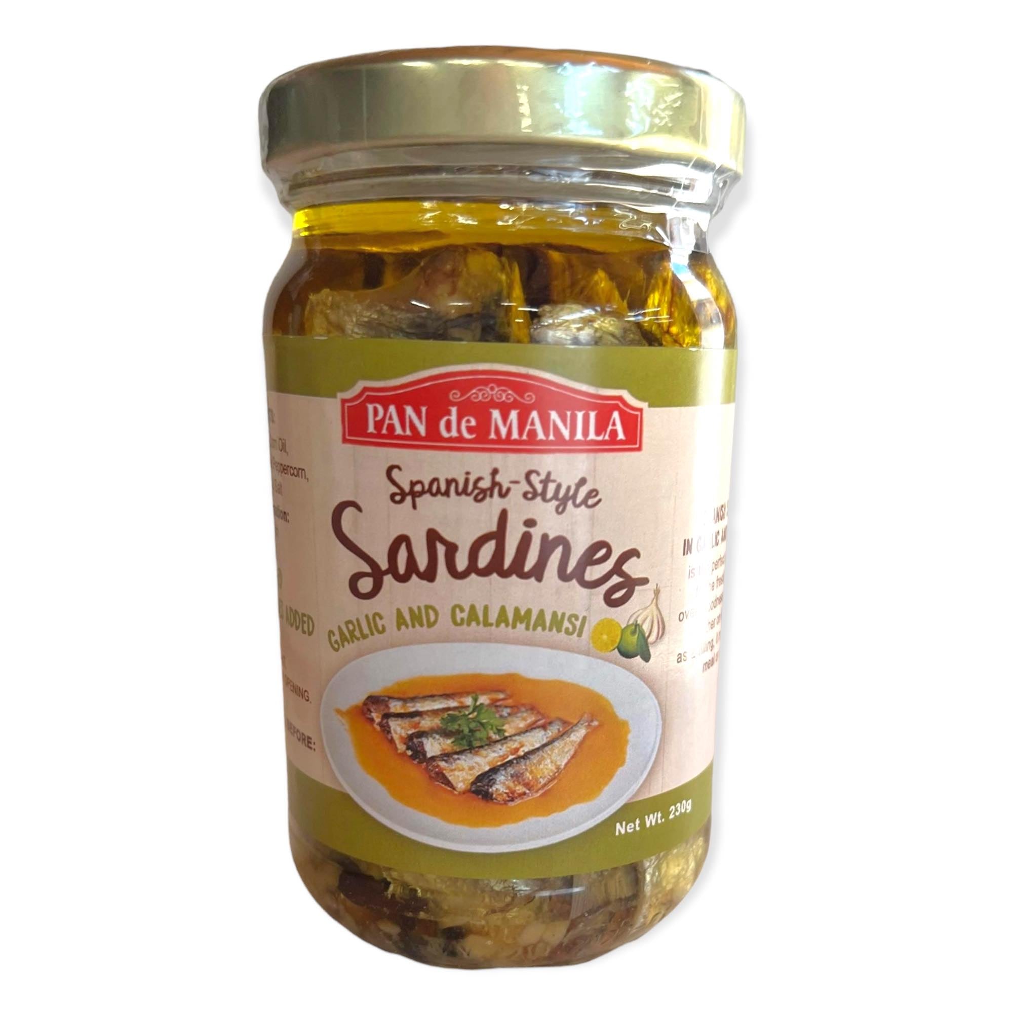 Pan de Manila 230G Bottled Sardines with Garlic and Calamansi Flavor