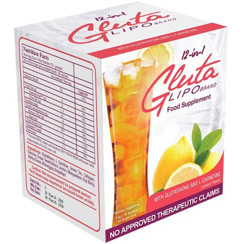 Gluta Lipo 12-in-1 Lemon Flavor Food Supplement - 10 Sachets (210 G)