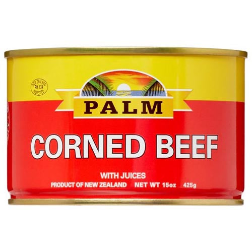 Get Tasty Palm Canned Corned Beef with Juices - Less Salty Delight