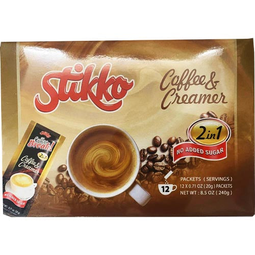 Stikko 12-Packet 240G Sugar-Free 2-in-1 Coffee and Creamer