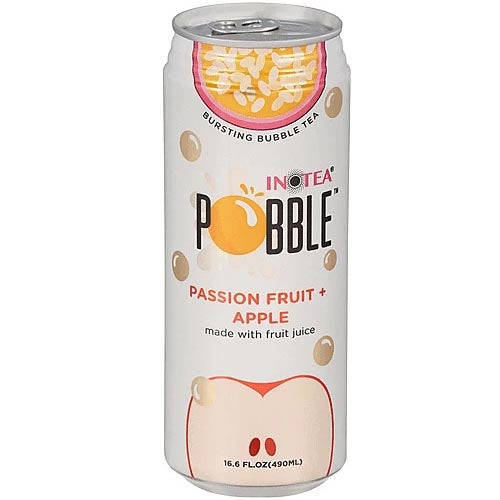 Inotea Pobble Passion Fruit & Apple Bursting Bubble Tea - 490 ML, Ready-to-Drink Delight