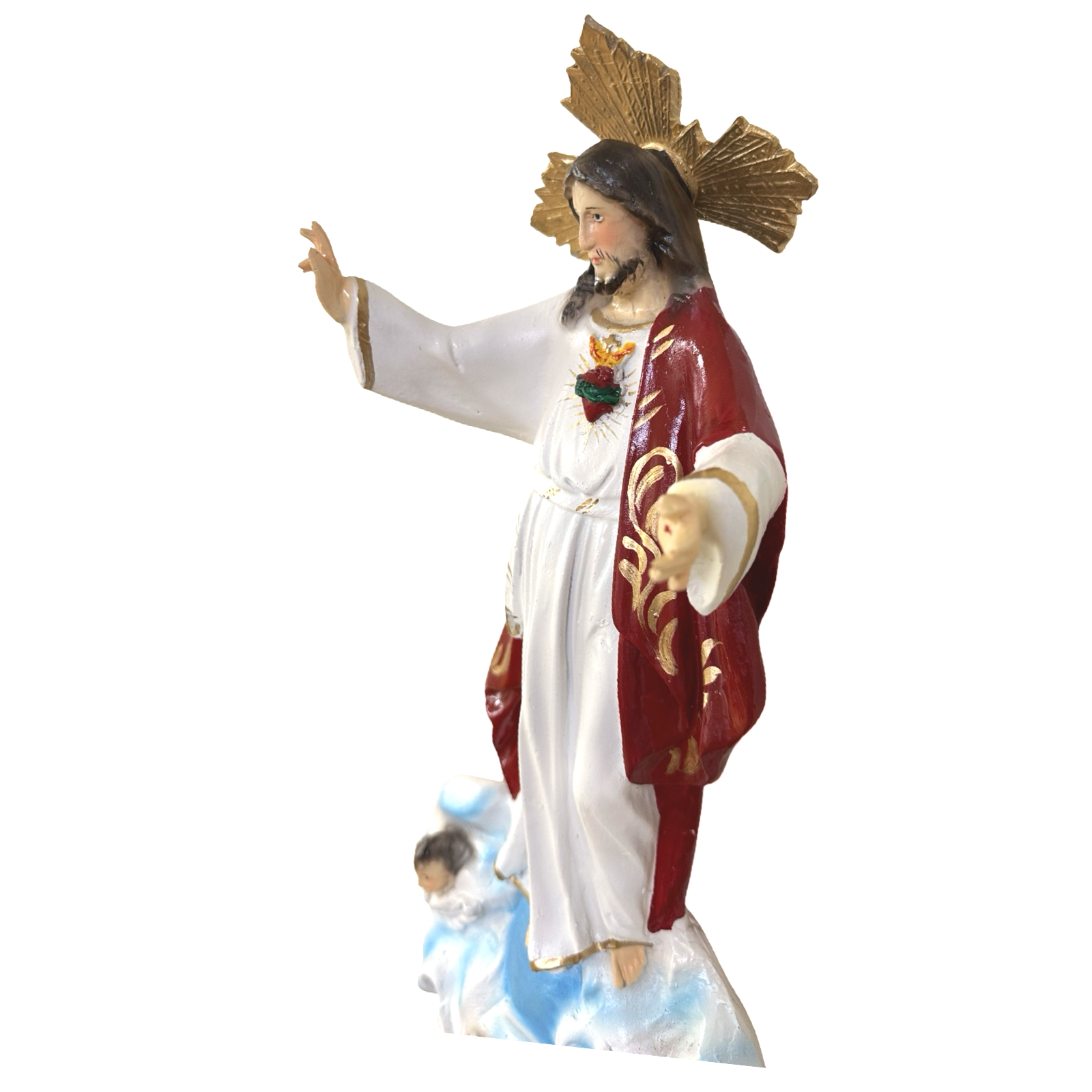 19.5 inches x 9 inches Handmade Religious Jesus Statue - Philippine Artifact