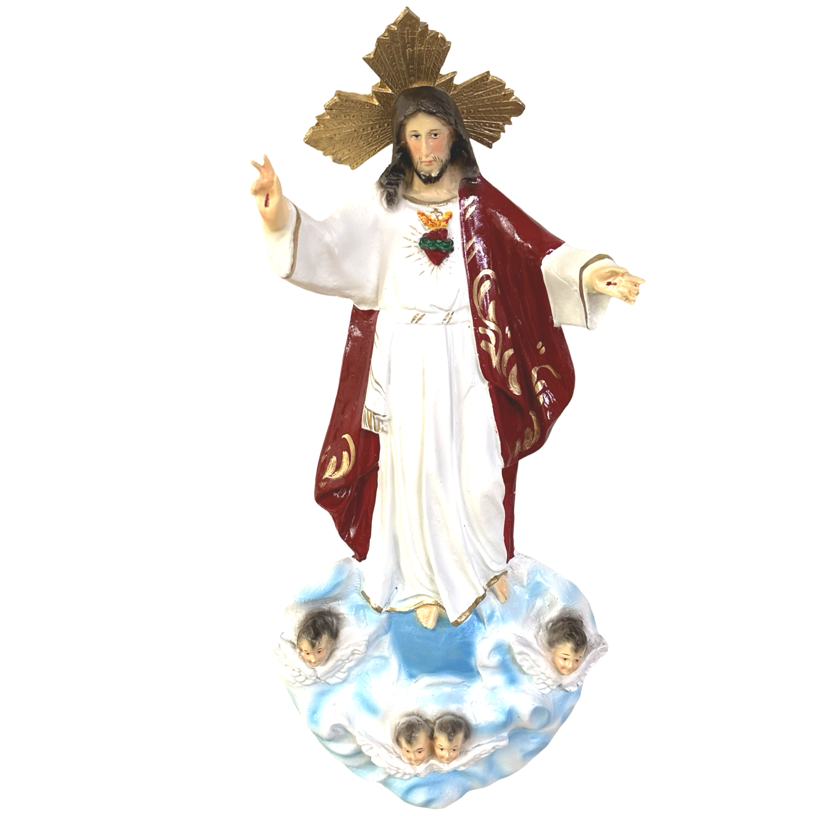 19.5 inches x 9 inches Handmade Religious Jesus Statue - Philippine Artifact