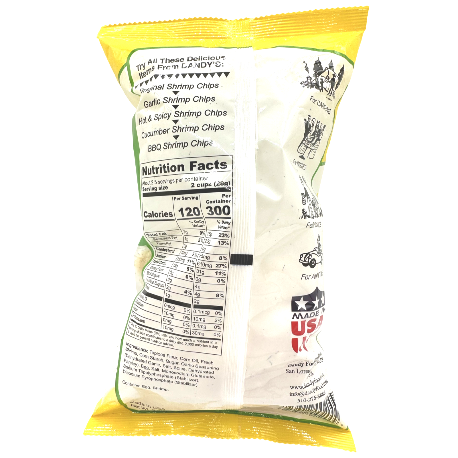 Special Offer! Dandy's Brand 73.7 G Garlic - Flavored Shrimp Snack Chips