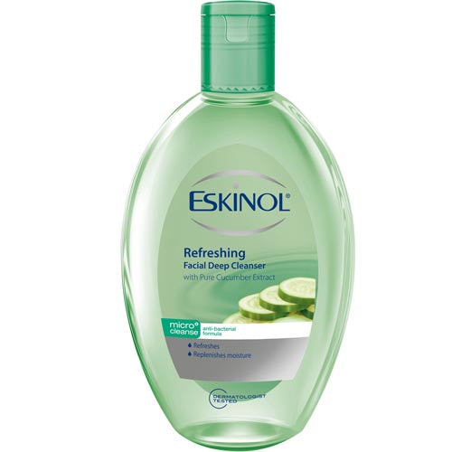 Eskinol Facial Deep Cleanser: Pure Cucumber Extract, Anti-Bacterial, 225 ML - Refresh & Replenish!