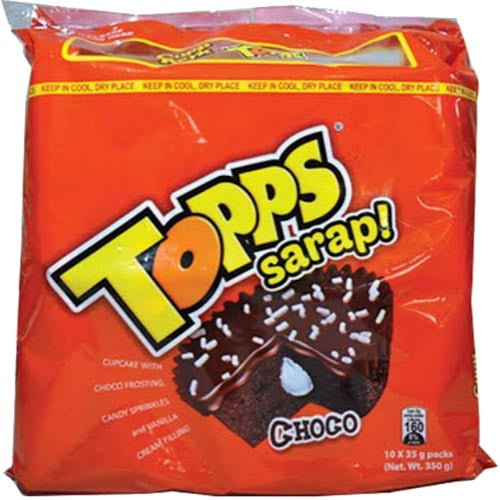 Rebisco Topps - 10-Pack, 340G Delicious Chocolate Cupcakes