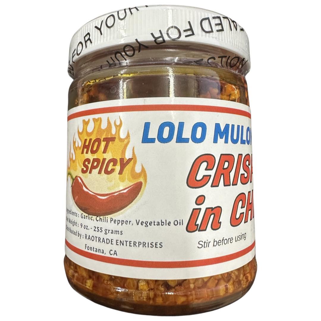 Lolo Mulong's 9 OZ Hot Spicy Crispy Garlic in Chili Oil - Limited Offer
