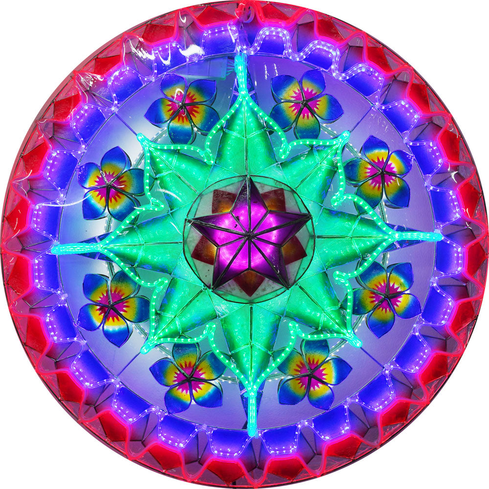 Hot! Philippines Handmade Christmas Capiz Parol Lantern Star - Green/Blue/Red, 24 Inches, 2 KG, 110 V
